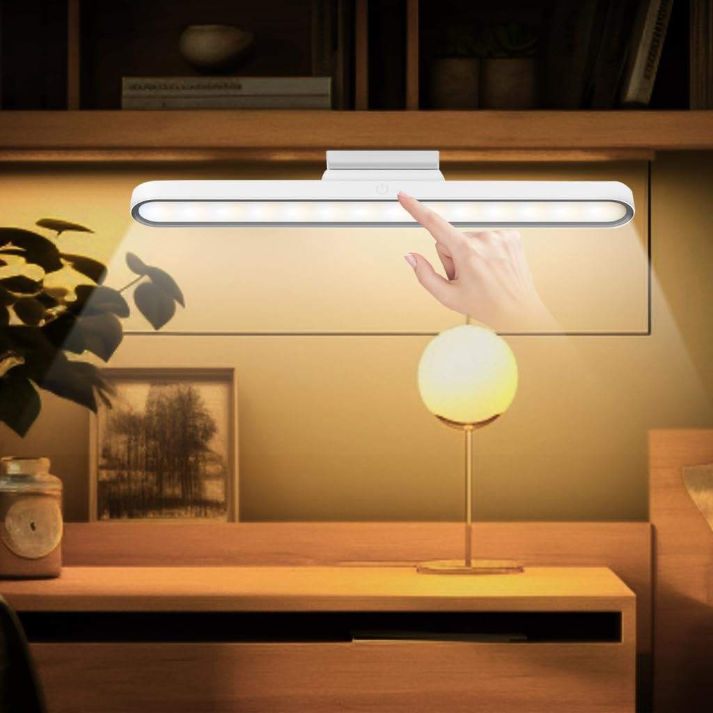 Magnetic USB Rechargeable Desk Lamp – 3 Color Under Cabinet Light with Adjustable Brightness