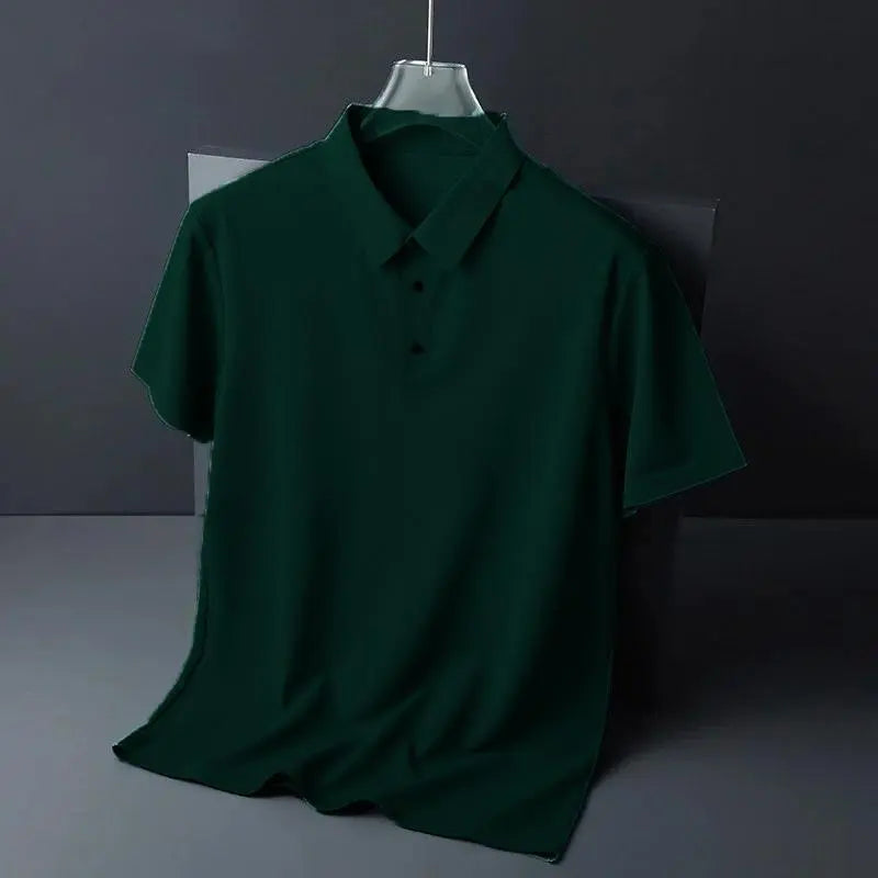 Men’s Casual Solid Polo Neck T-shirt