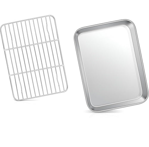 Rectangle Non-Stick Cooling Rack for Baking & Cooking Rack for Cake,Meat,Cookies Multifunctional Baking Trays for Oven Use,Stainless Steel Baking Sheet with Cookies Tray [31.5x24.5x2.5]