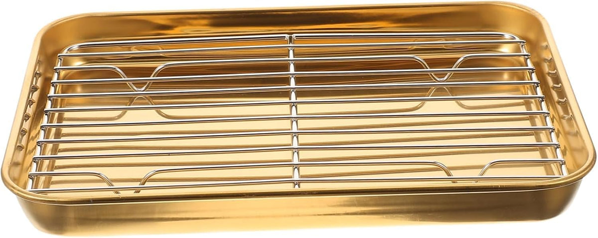 Stainless Steel Baking Sheet with Cooling Rack Set – 26.5x20.5x2.5 Inch, Non-Toxic, Heavy Duty, Easy Clean, Food Grade Oven Pan & Grill Rack for Baking, Roasting, and Cooking