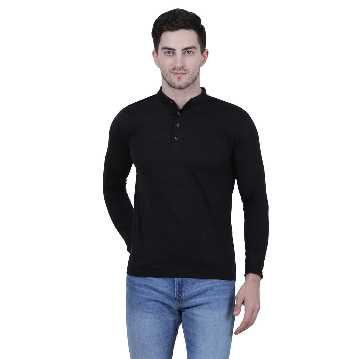 Men’s New Stylish Cotton Solid Full Sleeve T-Shirt