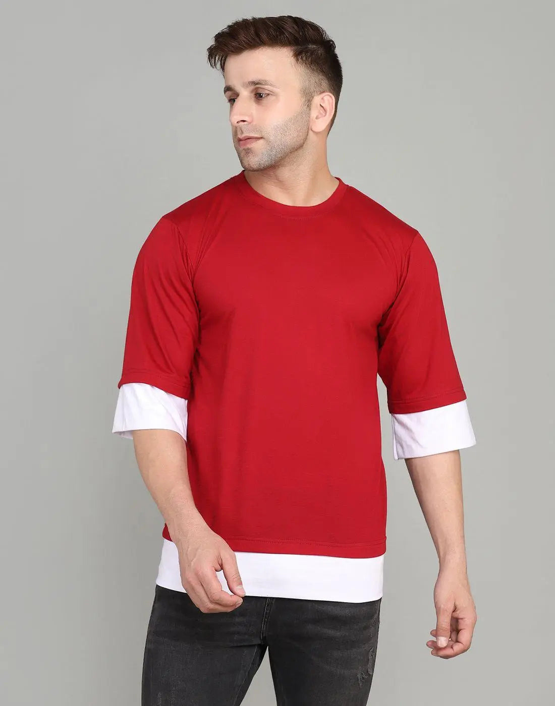 Denzolee Oversized Solid Round Neck T-Shirt For Men’s
