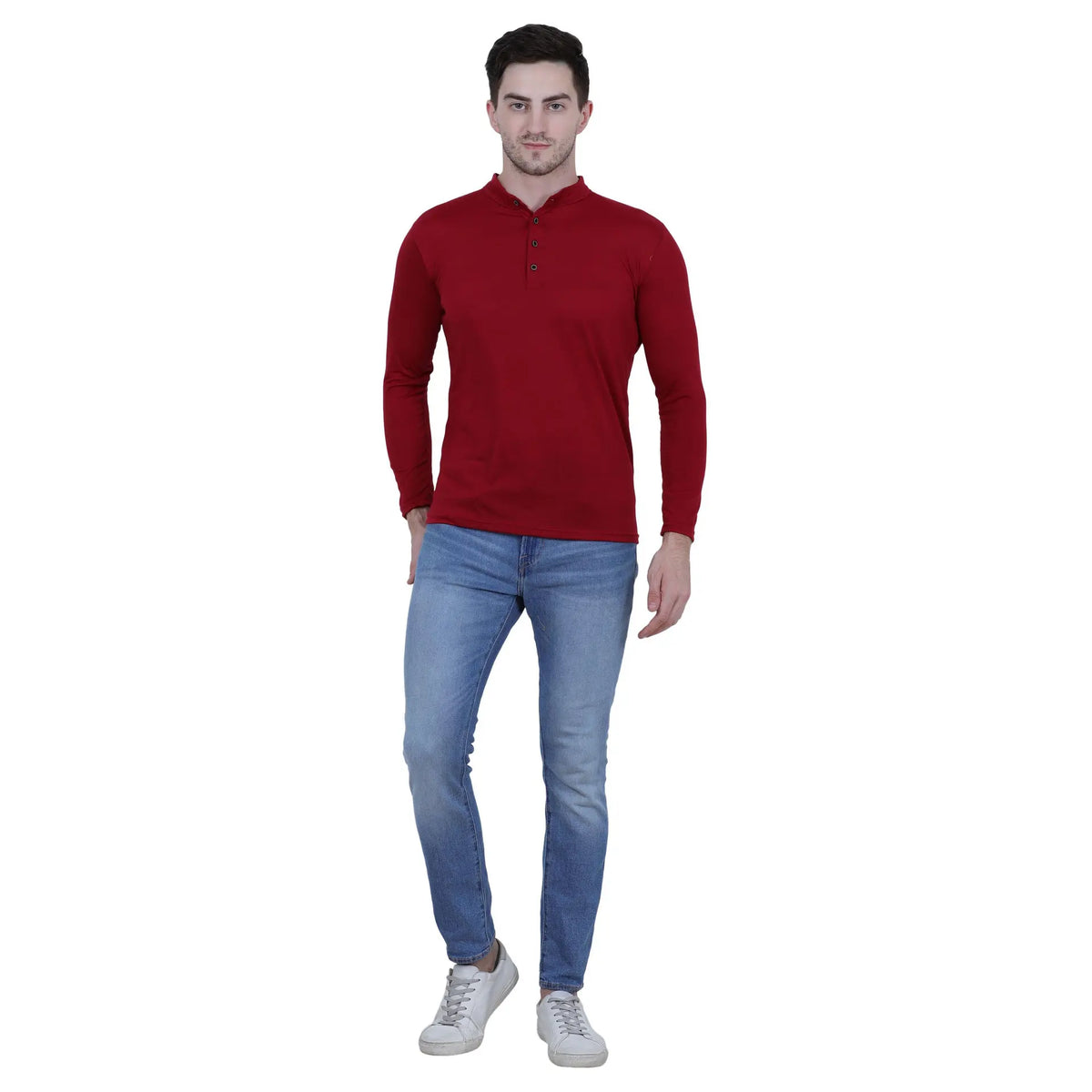 Men’s Cotton Blend Solid Full Sleeves T-Shirt
