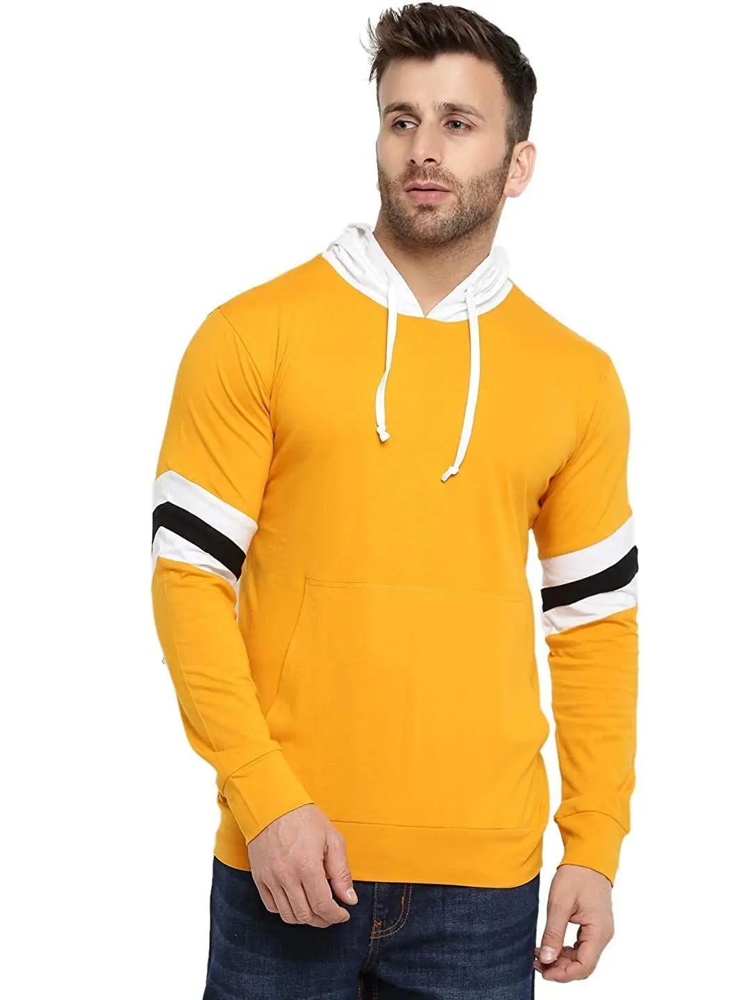Men’s Cotton Solid Full Sleeves Hooded T-Shirt