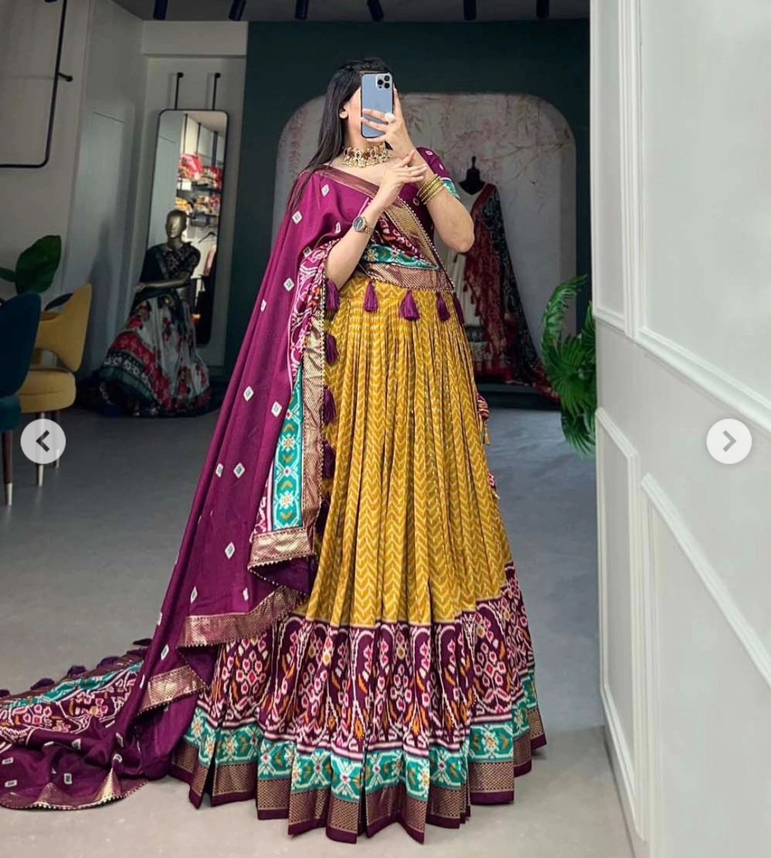 Exquisite Tussar Silk Printed Lehenga Choli Set Perfect for Every Occasion.