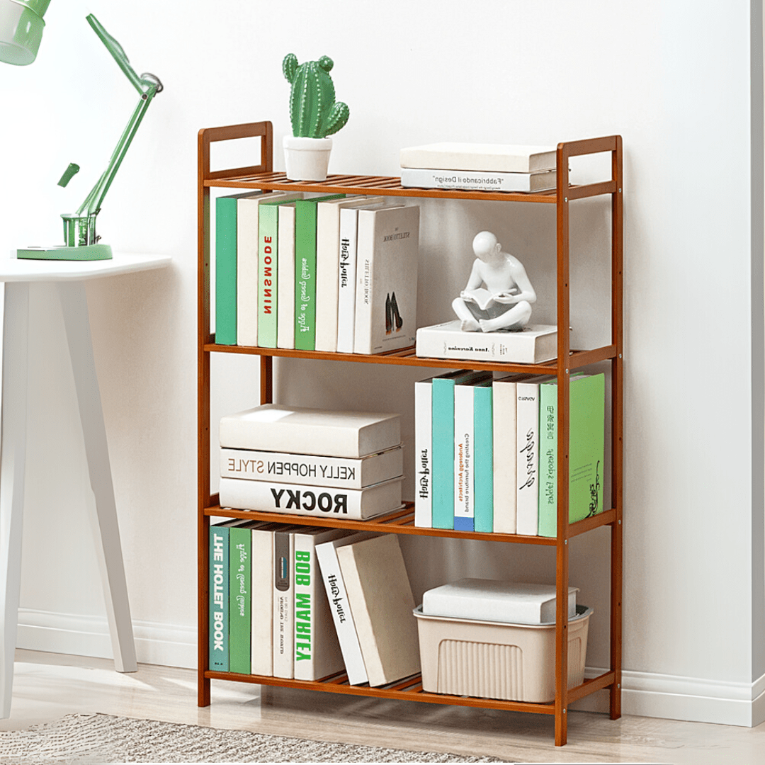 Multi-Purpose Bamboo Wood Floor-Standing Storage Rack (4 Tier-68cm)
