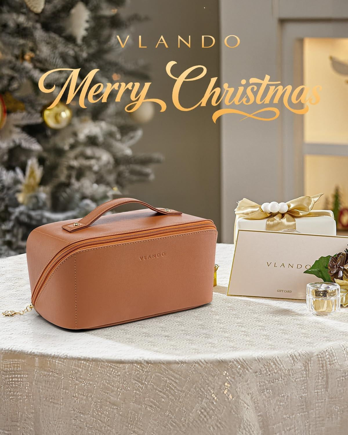 PU Leather Open-Flat Makeup Bag