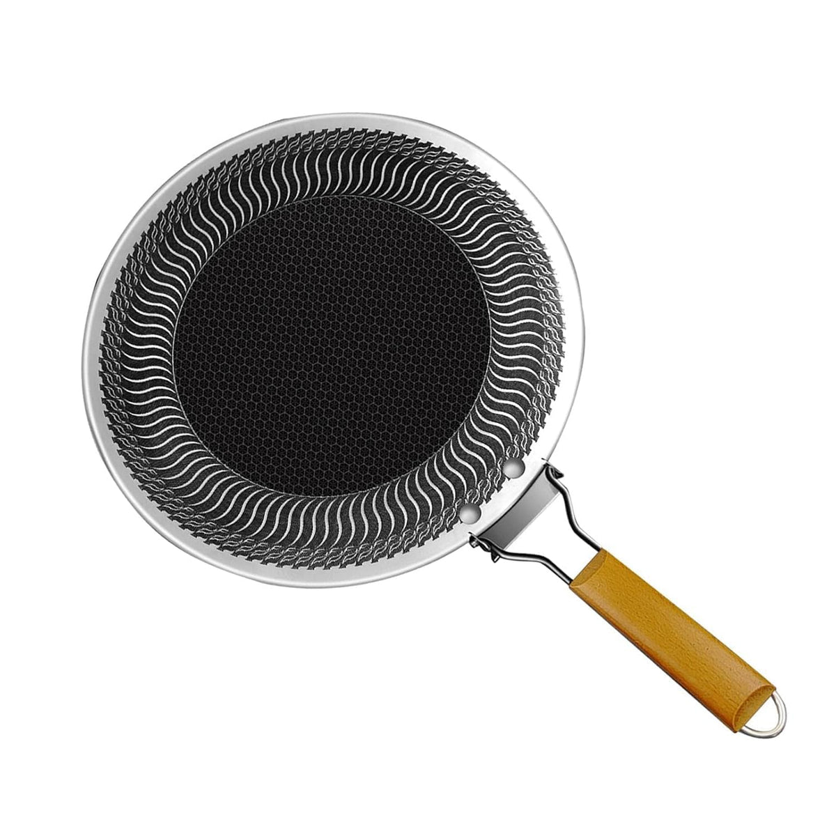 34cm Single Handle Grill Pan – Durable and Versatile Cookware for Barbecue, Camping, and Meat Cooking, Perfect for Indoor and Outdoor Grilling (34 CM)
