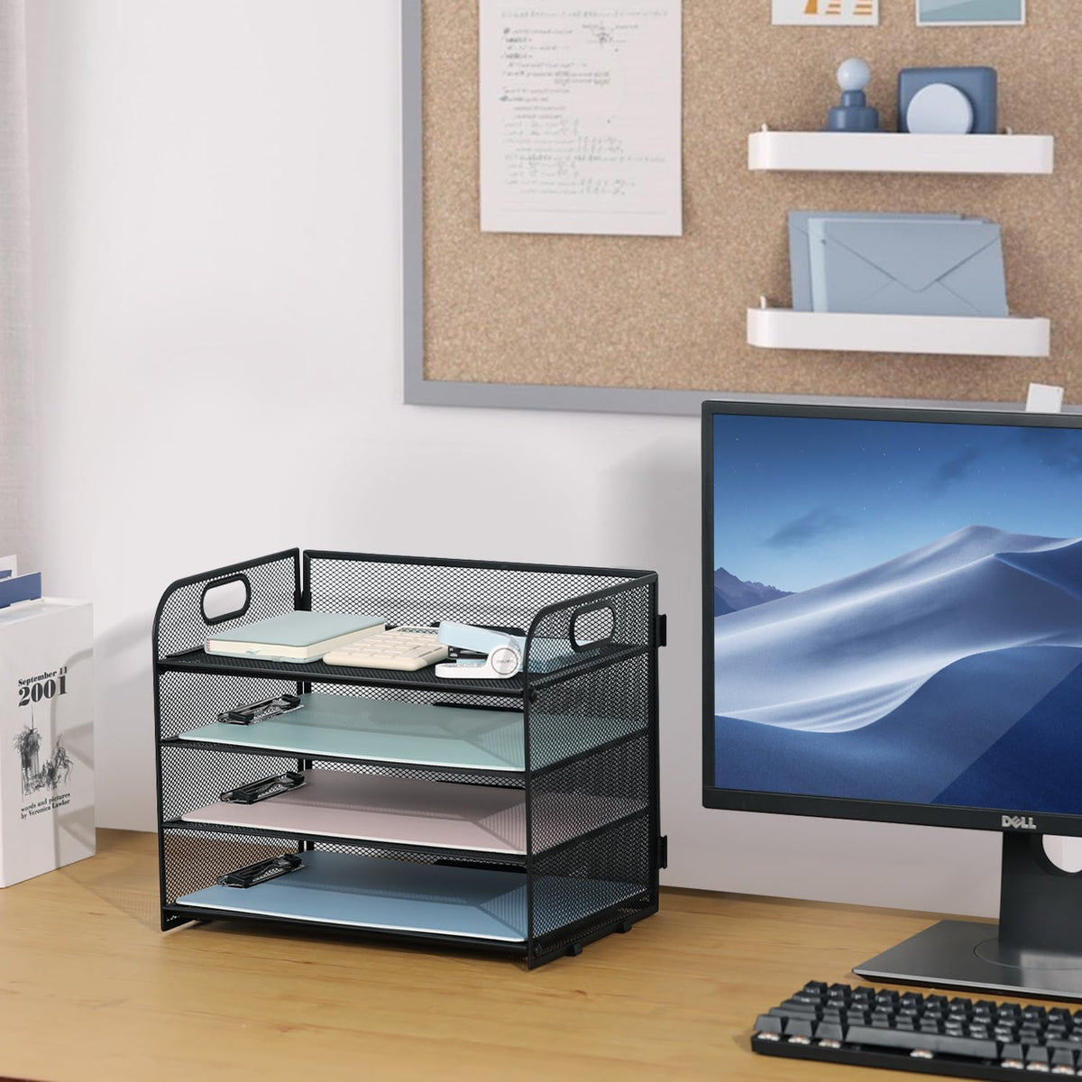 Sleek 4-Tier Desk Organizer With Portable Handle