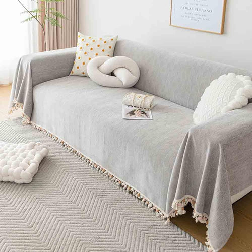 Elegance Chenille Sofa Cover : [EM-SC-31] (Light Grey)