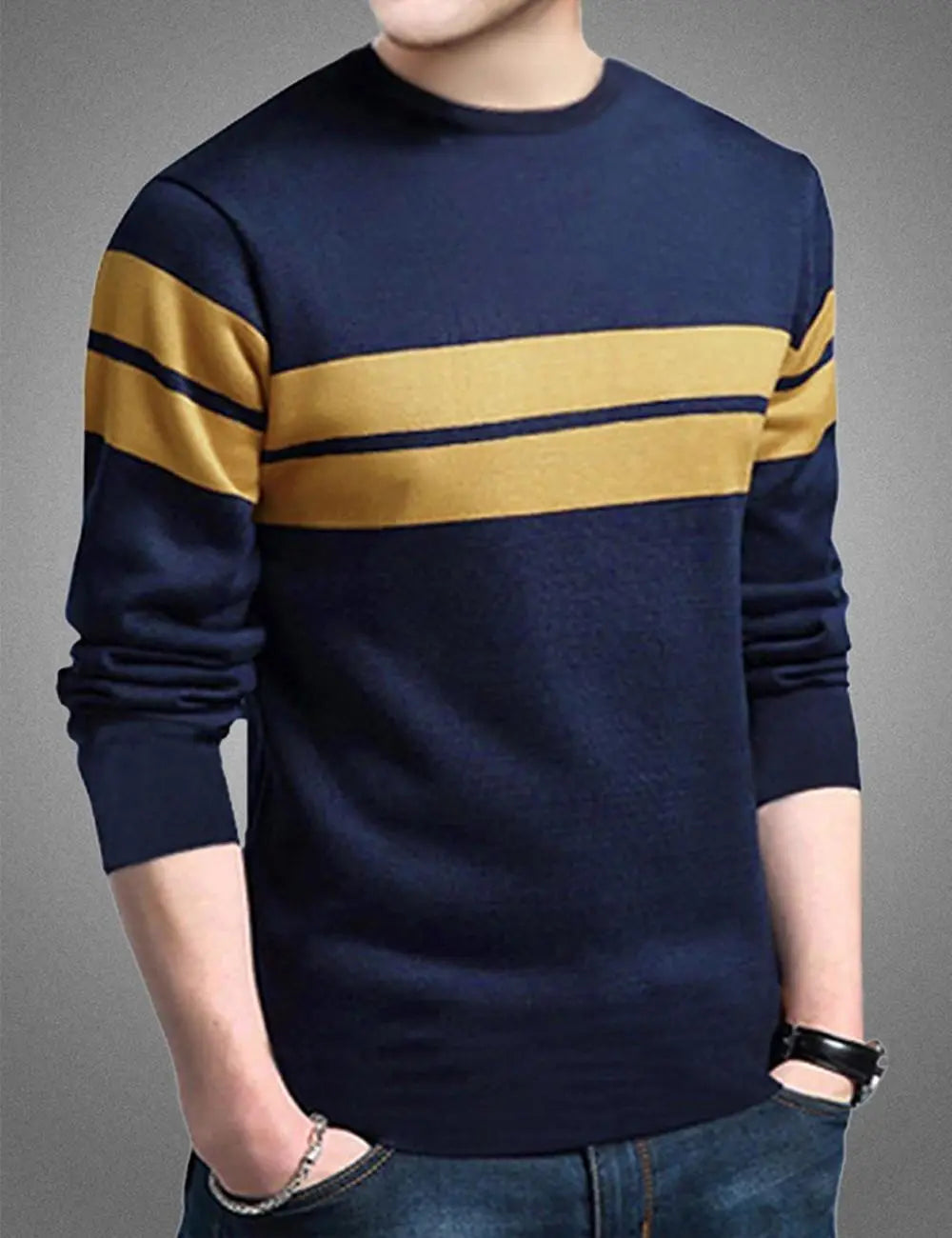 Eyebogler Men’s Color block Round Neck T-shirt