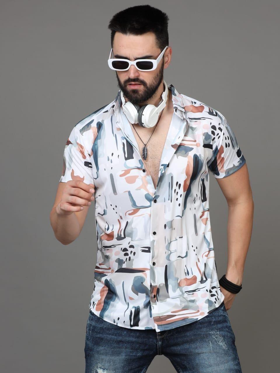 Men’s Printed Rayon Half Sleeves Shirt (Copy)