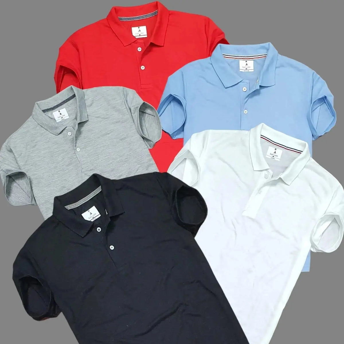 Men’s Casual Half Sleeves Polo Neck T-shirt (Pack of 5)