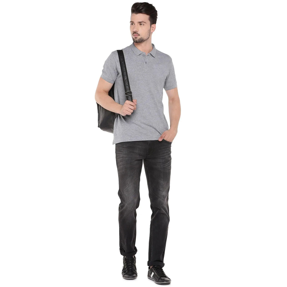 Men’s Cotton Blend Solid Half Sleeves Polo T-Shirt