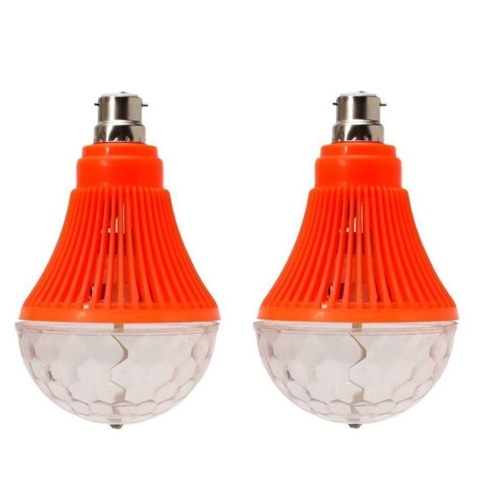 Crystal Disco LED Rotating Bulb Light Single Disco Ball (Ball Dia: 7 cm) (Pack of 2)