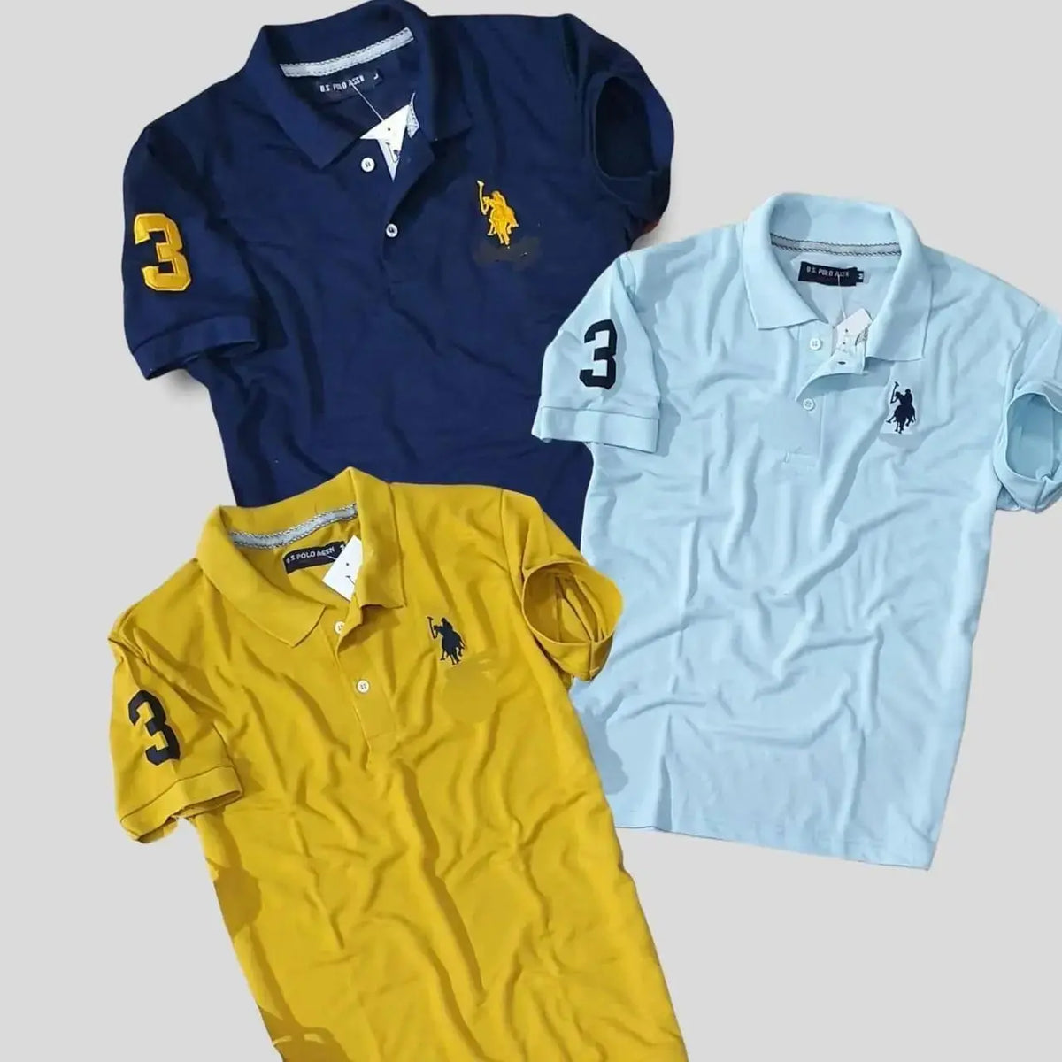 Men’s Cotton Solid Half Sleeves Polo Neck T-Shirt Pack Of 3