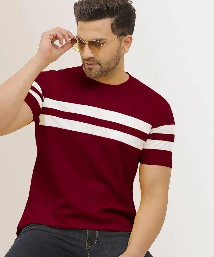 Denzolee Men’s Color block Half Sleeve T-Shirt