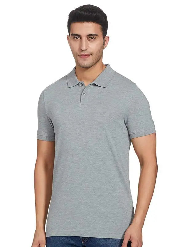 Men’s Polycotton Solid Half Sleeves Polo Neck T-Shirt