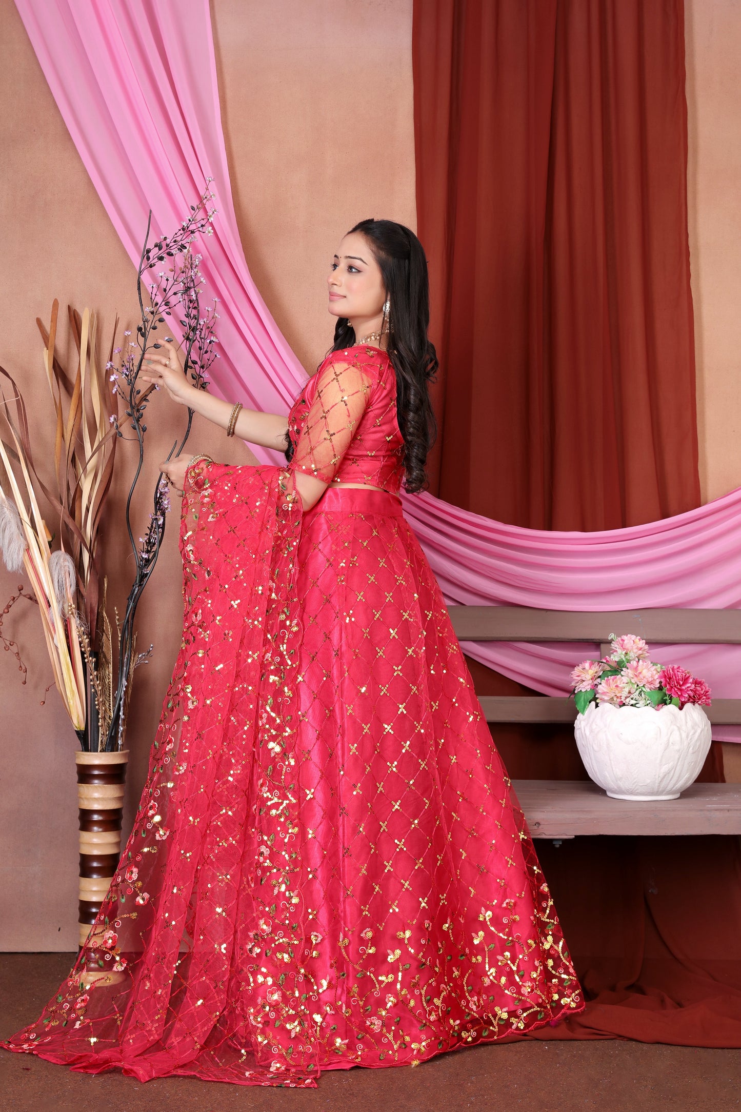 New Party Wear Sequance Lehenga Choli Full Heavy & Fancy Color Full Sequence Work In Lehenga Choli With Beautiful Sequance Worked Blouse{unstitched}.