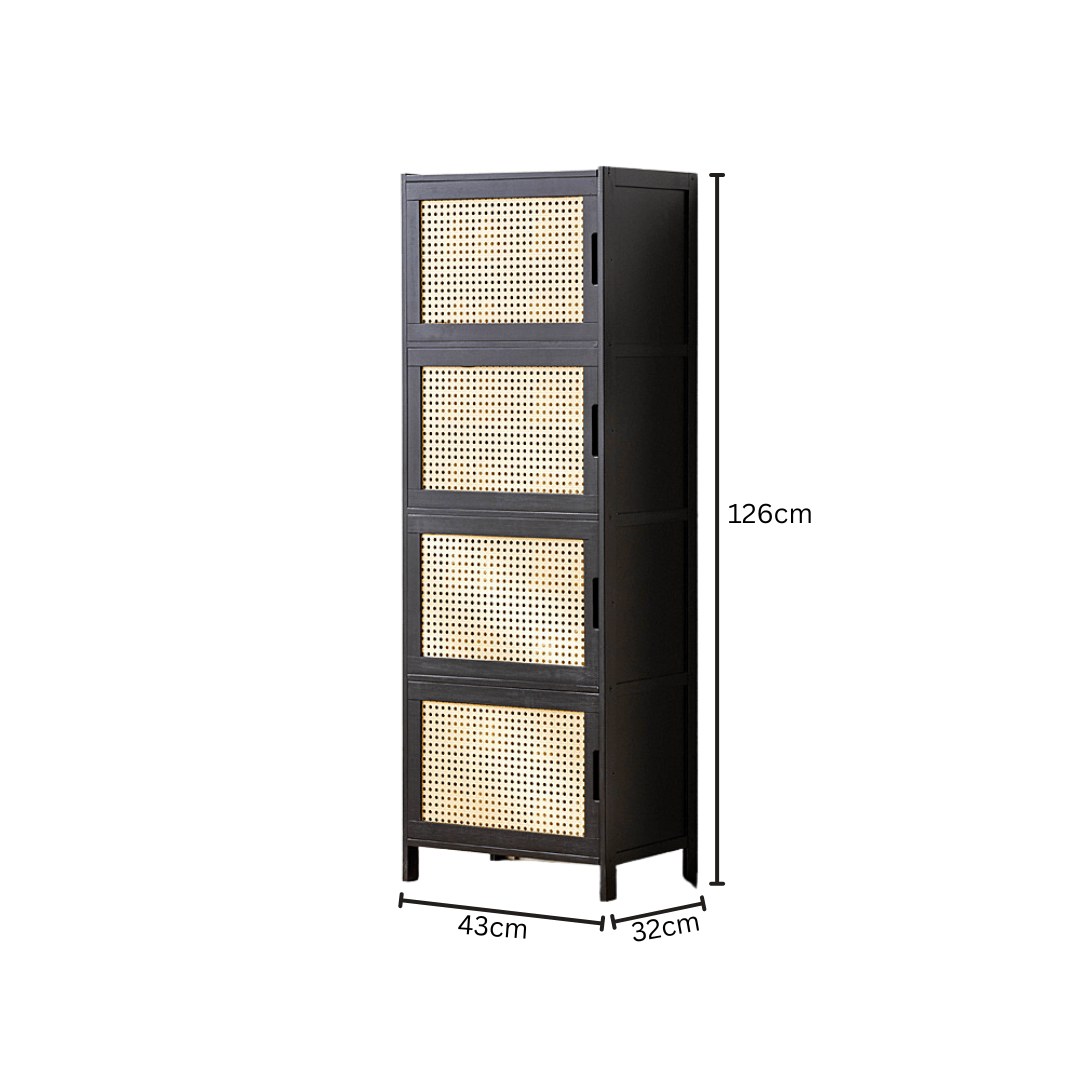 Multi-Purpose Bamboo Wood Storage Cabinet (43cm)