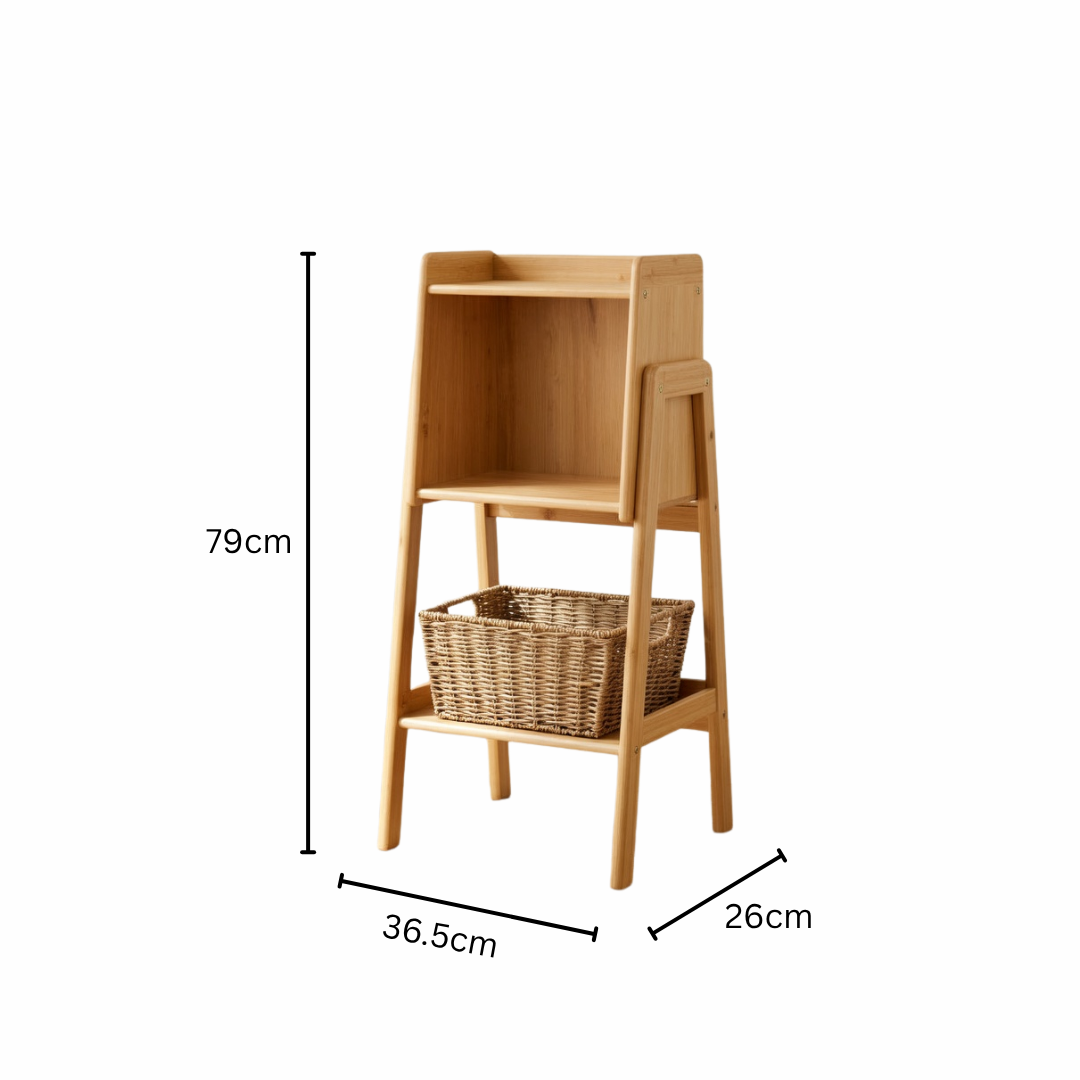 Vertical Open Storage Unit With Raised Frame Design