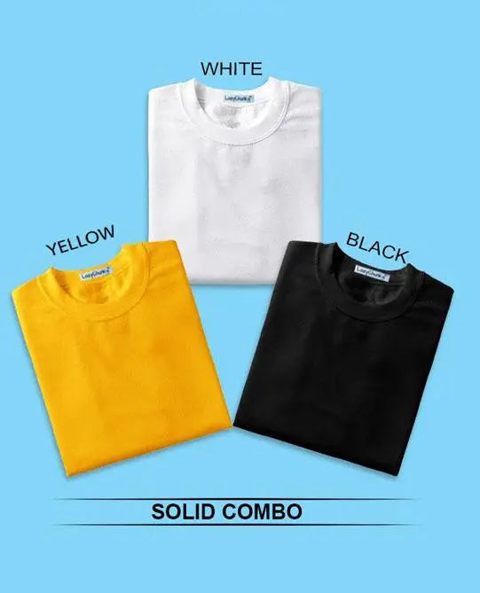 Men’s Tom Scott Cotton Solid Half Sleeves T-Shirt Pack Of 3