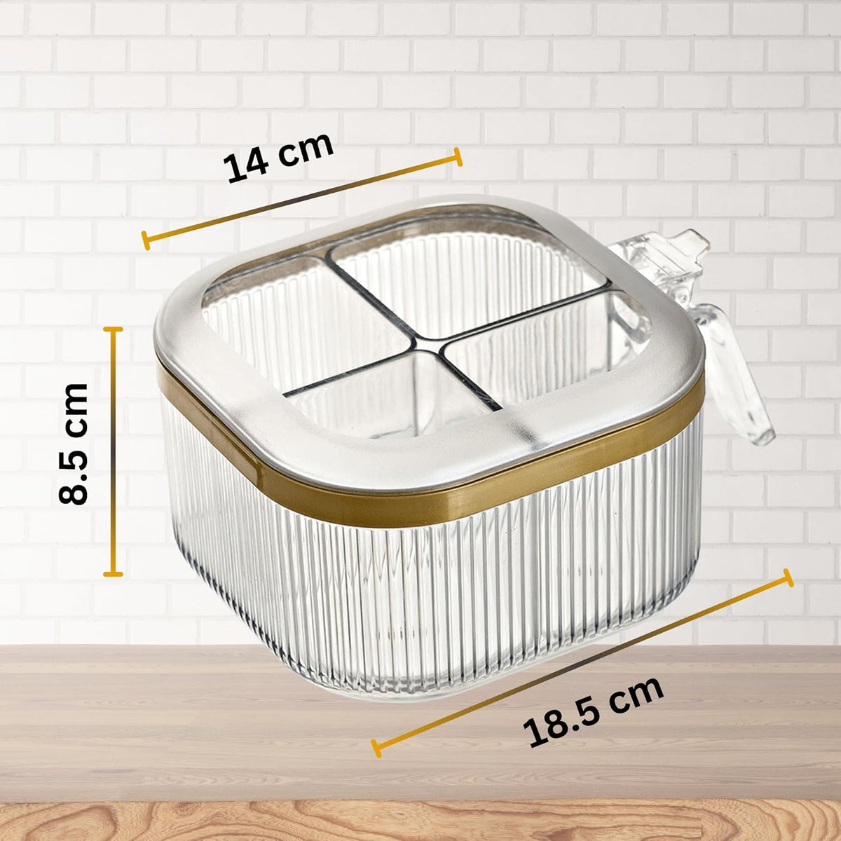4-Compartment Airtight Kitchen Organizer