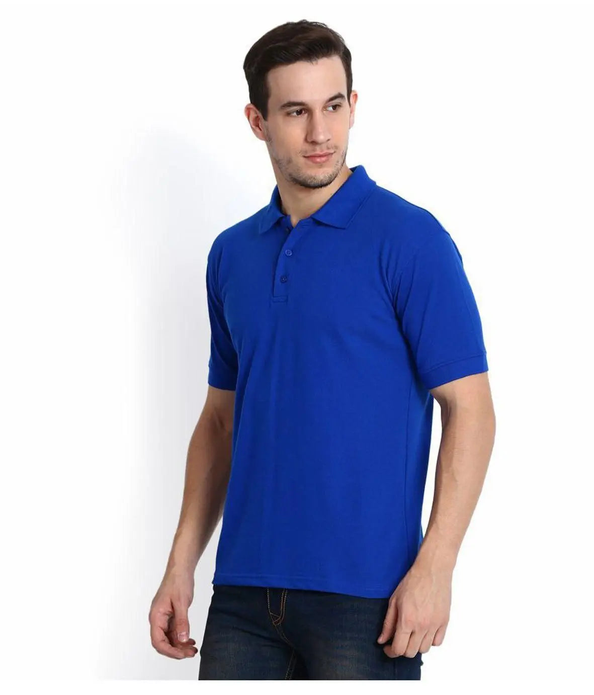 Men’s Cotton Blend Solid Half Sleeves Polo T-Shirt
