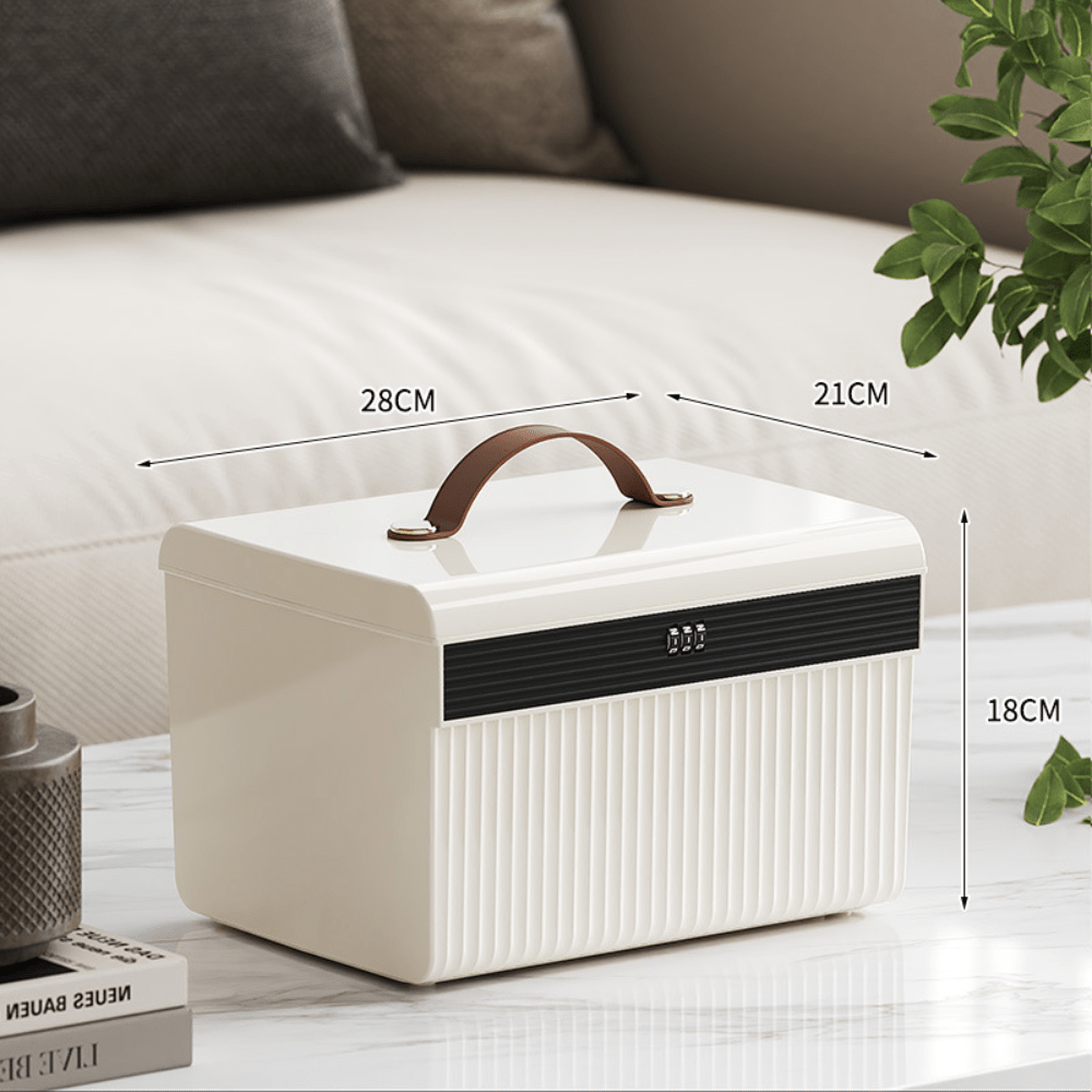 Password-Locked Plastic Valuables Storage Box Organizer