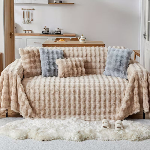 Coffee Elegance Chenille Sofa Cover : [EM-SC-43]