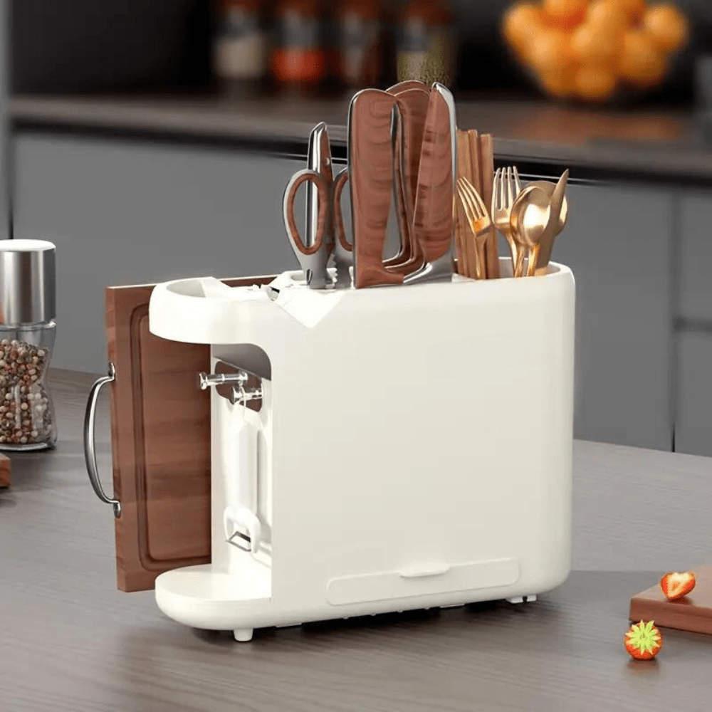 Multi-Functional Knife Holder With Sharpening Stone