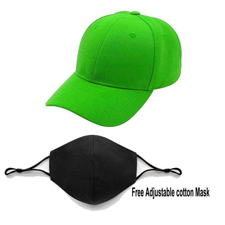 Plain Printed Unisex Cap – Green (KK-2263532)