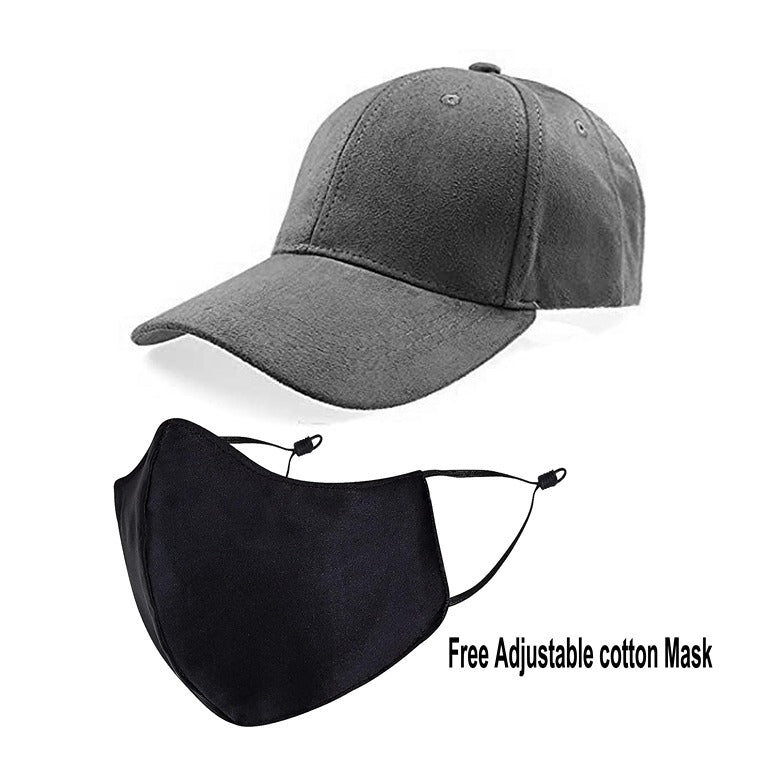 Plain Printed Unisex Cap – Grey (KK-2263533)