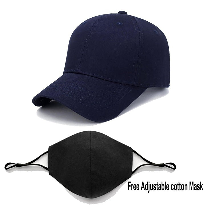 Plain Printed Unisex Cap – Navy Blue (KK-2263530)