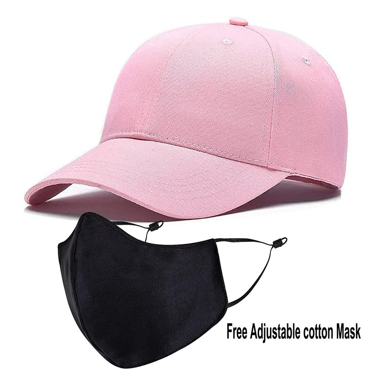 Plain Printed Unisex Cap – Pink (KK-2263536)