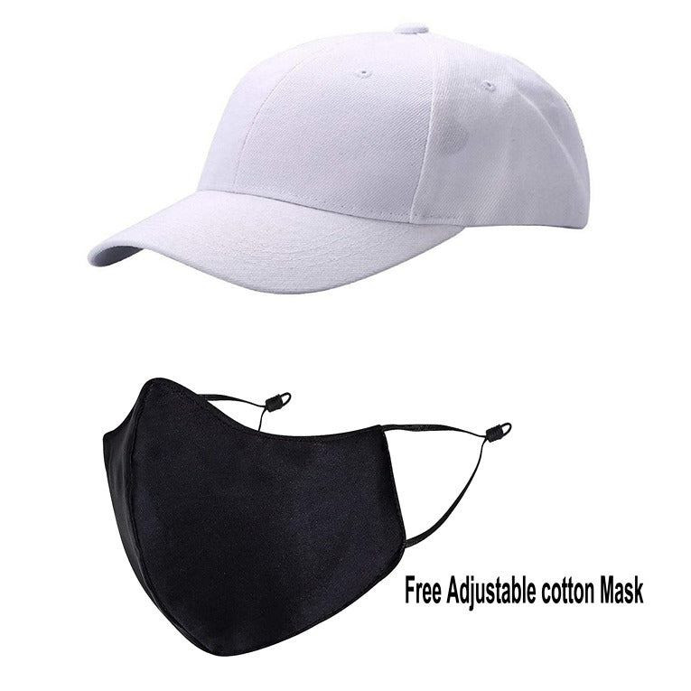 Plain Printed Unisex Cap – White (KK-2263539)
