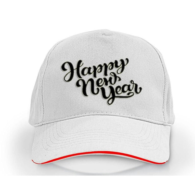 Plain Unisex Happy New Year Cap – White (KK-2263478)