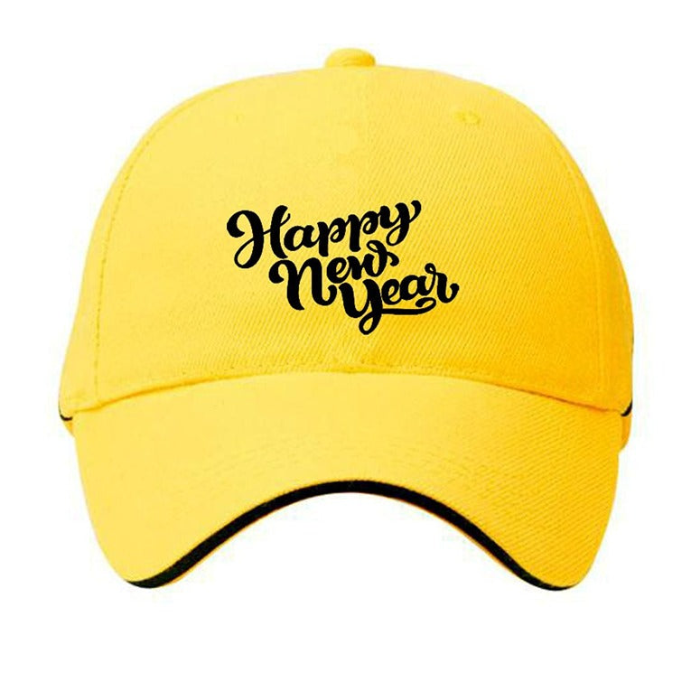 Plain Unisex Happy New Year Cap – Yellow (KK-2263480)