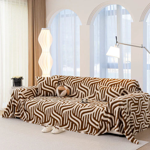 Brown Elegance Chenille Sofa Cover : [EM-SC-39]