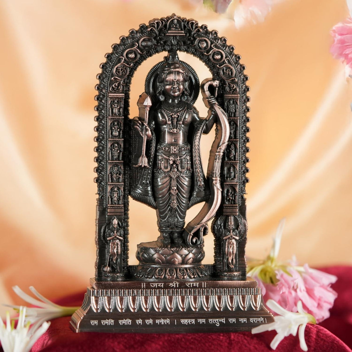 Metal Ram Lalla Murti, Gold, Medium, Religious Theme, Brass | Lord Ram Idol for Home Car Office (Copper)