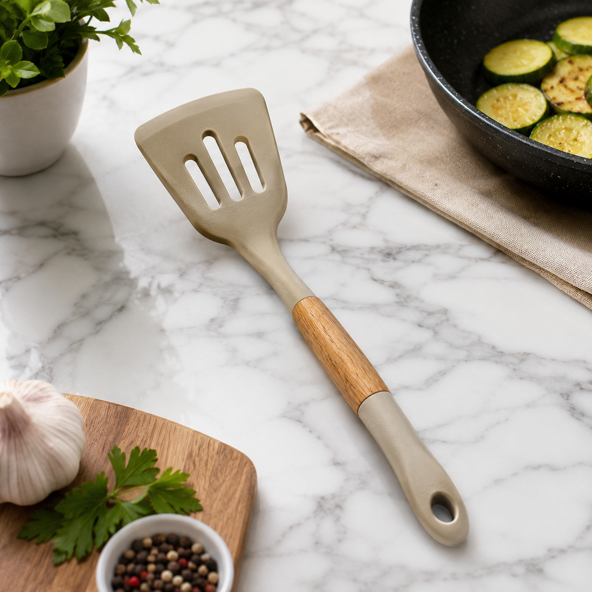 Premium Non-Stick Wooden Handle Spatula