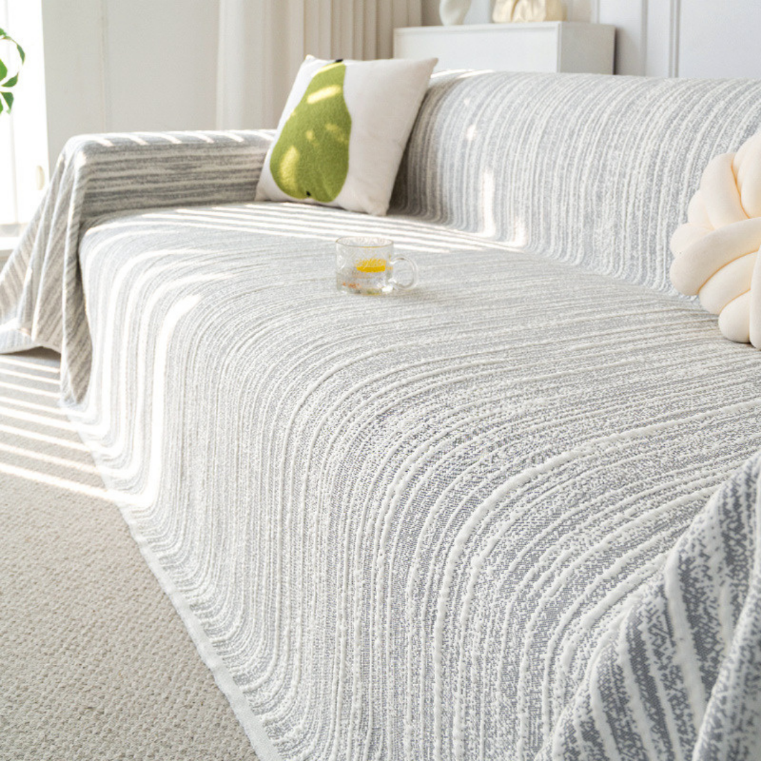 Elegance Chenille Grey Sofa Cover : [EM-SC-40]