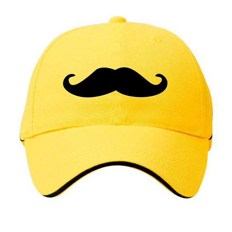 Plain Unisex Moustache Cap – Yellow (KK-2263502)