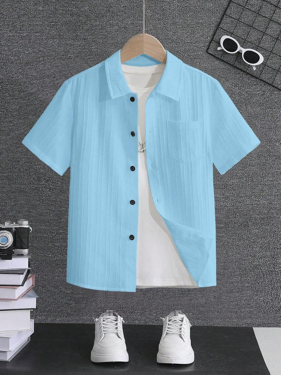 Froquiliz Boys Classic Sky Blue Half Sleeve Shirt