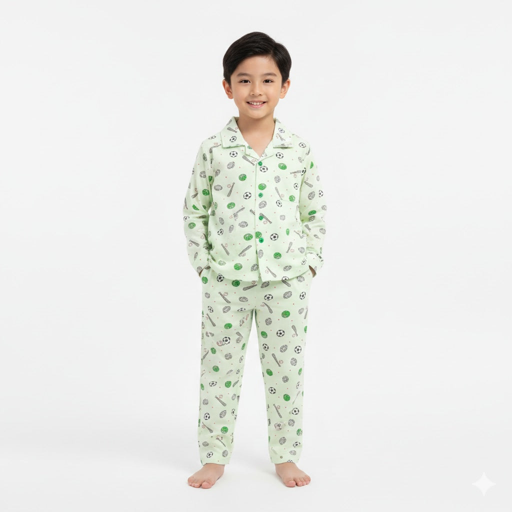 Froquiliz Boys Sports Theme Cotton Pajama Set