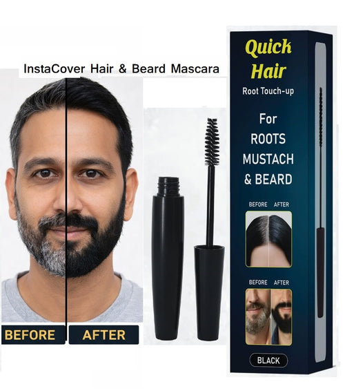 Quick Hair Root Touch-Up Mascara – For Hair & Beard (Black)