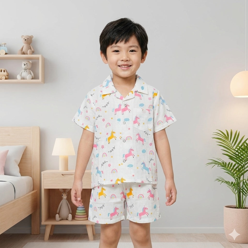 Kids Comfortable Cotton Night Suit with Fun Prints