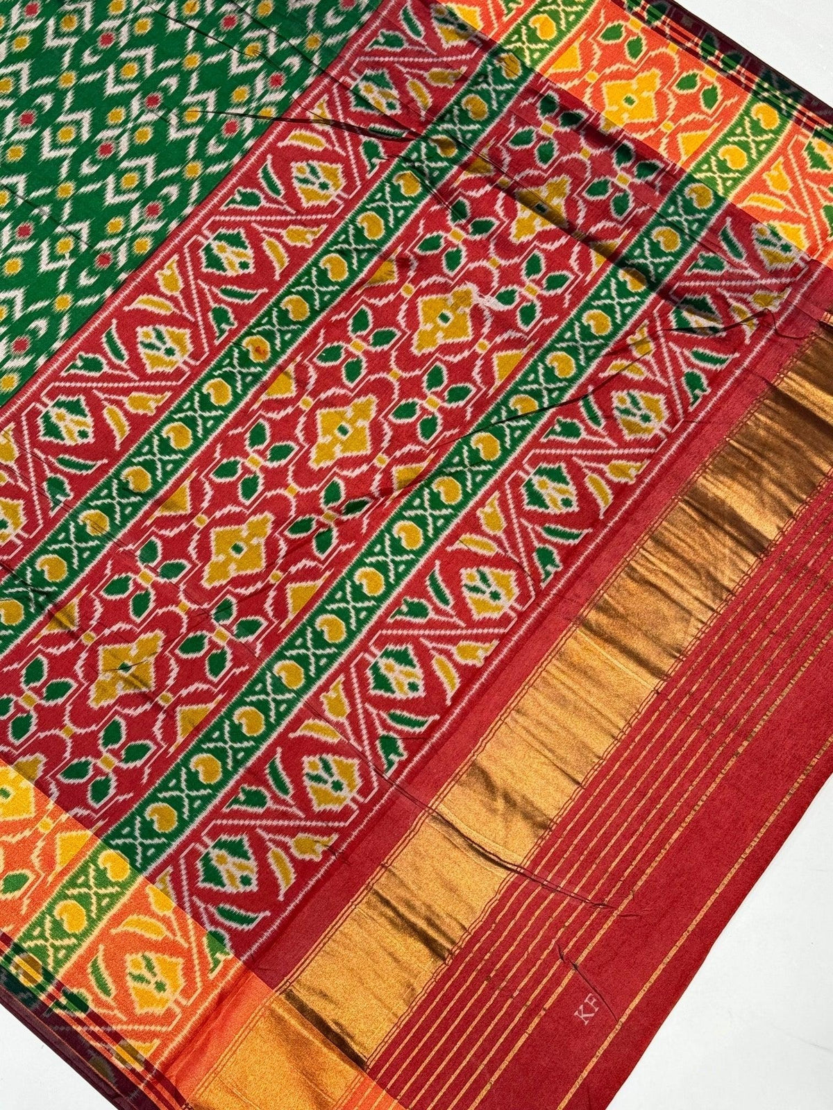 Tealish Green Pure Look Without Figure Patola Saree K3 For Women