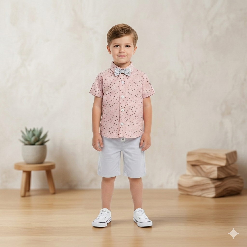 Boys' Fun Print Casual Shirt & Shorts Set
