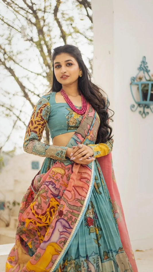 Lehenga choli For Womens And Girls Chinon Silk Fabric